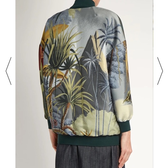 Adam Lippes Eden Print Jacquard Bomber Jacket - Picture 2 of 6